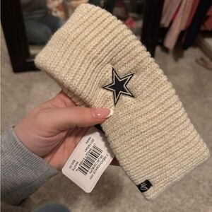47 NFL Dallas Cowboys Cream Knit Headband with Logo